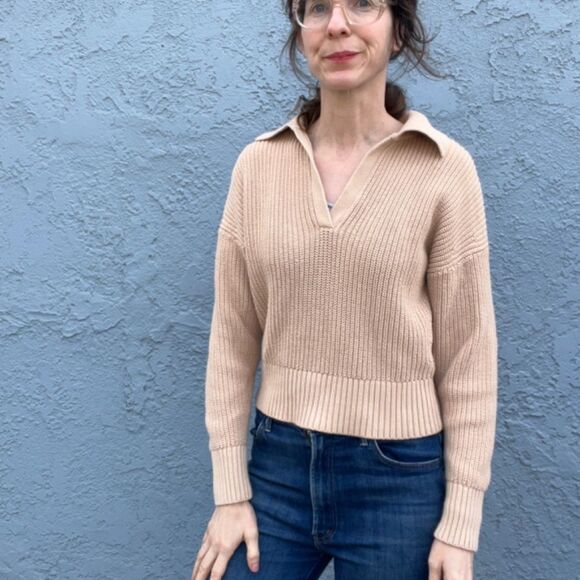 J. Crew Polo Sweater Collared cotton beach in Small Beige Neutral - Picture 10 of 10